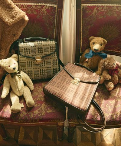 Teddy Bear Plaid Piping Bag/F int [44AC02a007]
