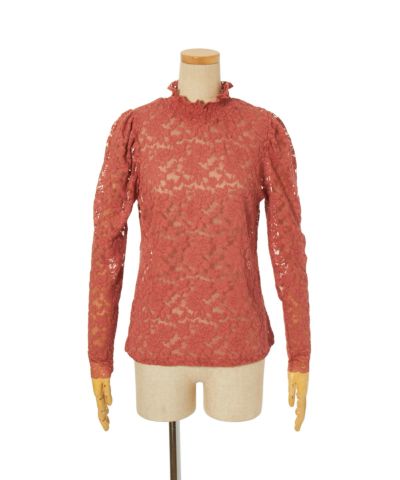 □All lace power shoulder top/an another angelus [44BI02j005]