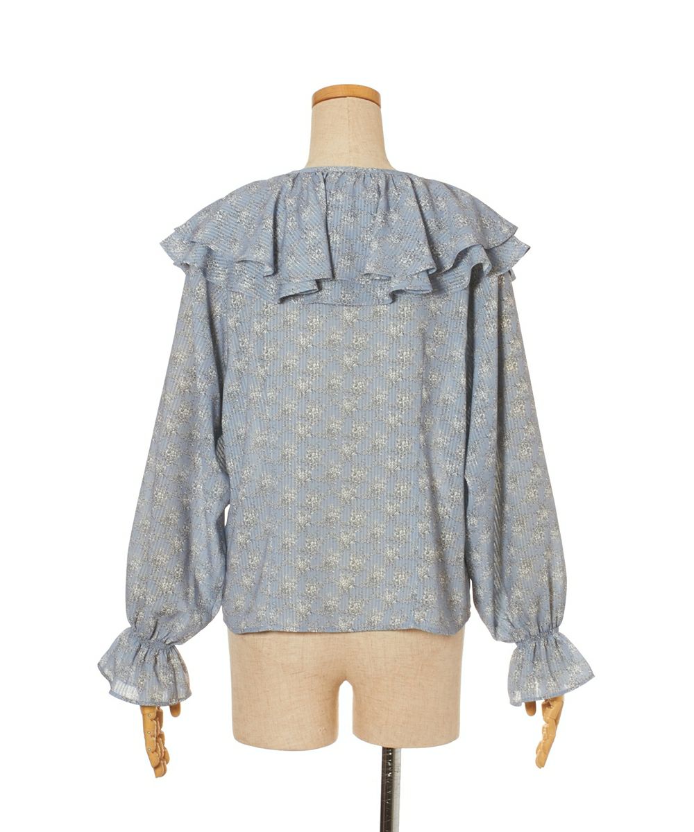 バック (light blue×white)