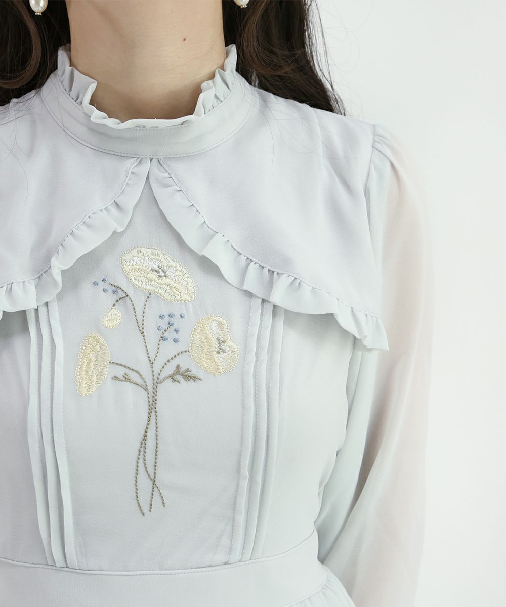 ポピーブーケ刺繍シアーワンピース/F i.n.t [45AE02j002] | F i.n.t 