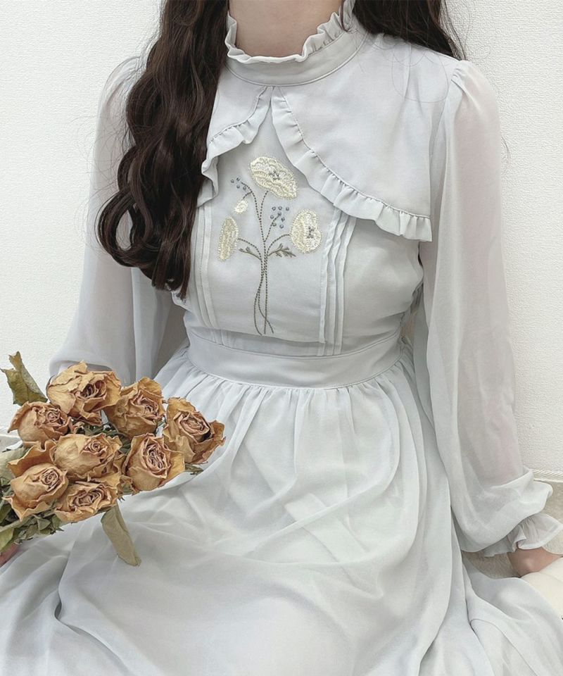 ポピーブーケ刺繍シアーワンピース/F i.n.t [45AE02j002] | F