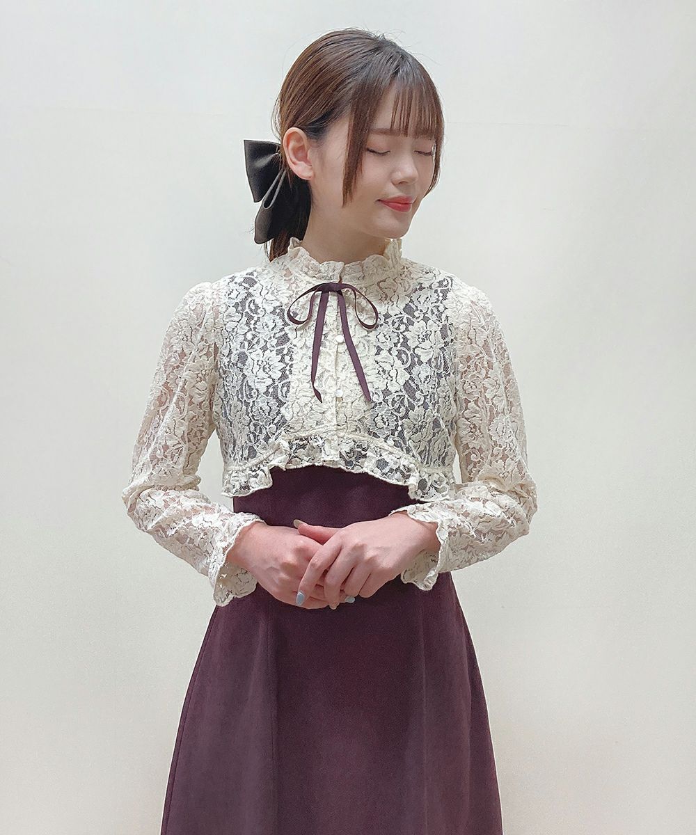 レースレイヤードナローフレアージャンパースカート/an another