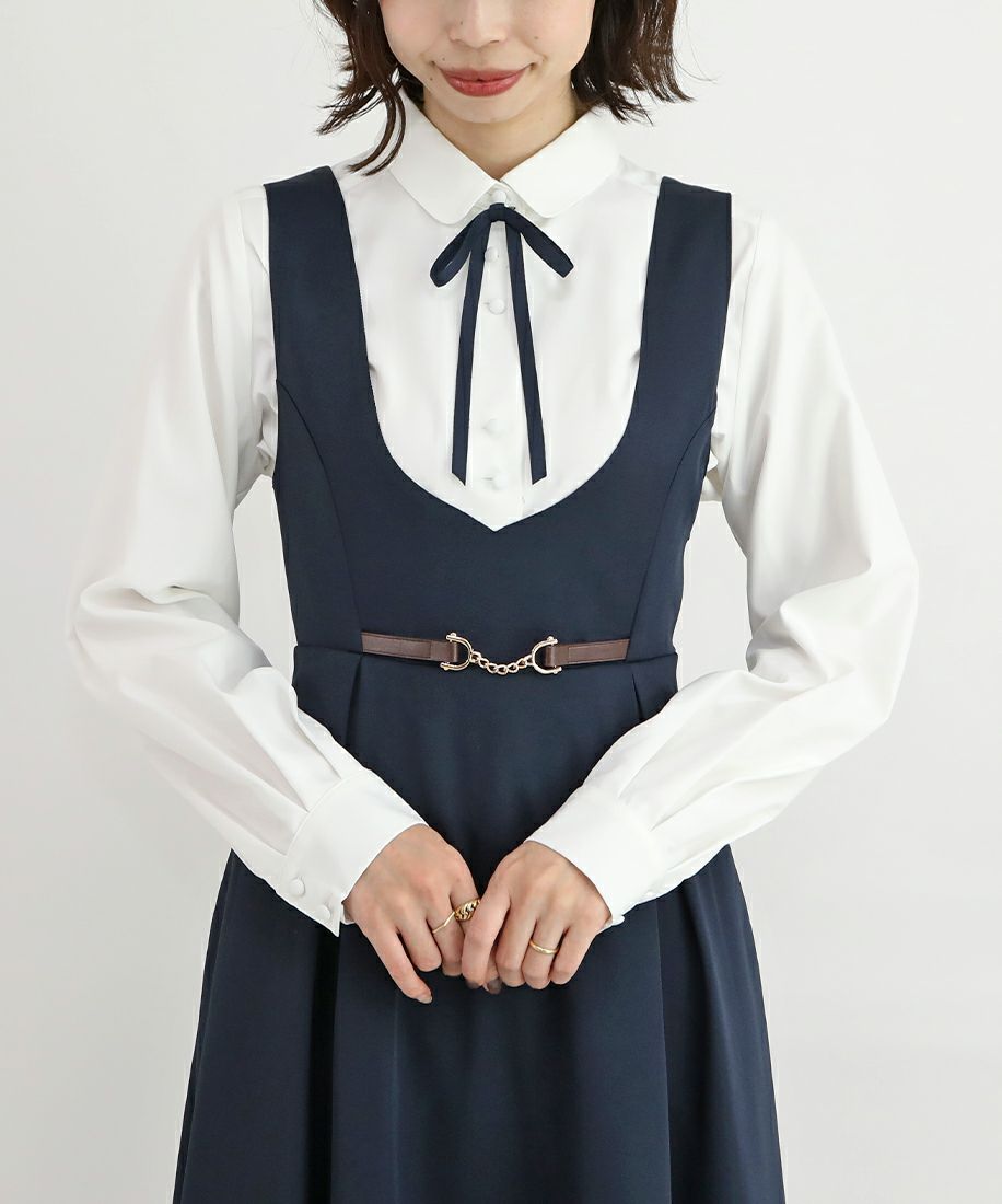 off white×navy / 158cm