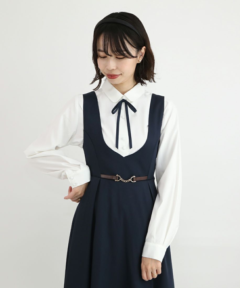 off white×navy / 158cm