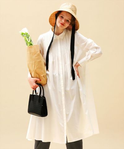 York Style Pintuck Flare Shirt Dress/COUPE LE COEUR [45PE03j001]