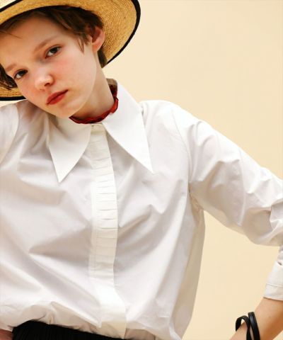 Placket Pintuck Big Collar Shirt/COUPE LE COEUR [45PF01j003]