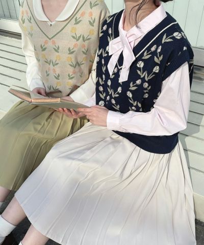 45R ギマツイード フラワー刺繍 ベスト ジレ 袖装飾 45R ギマツイード フラワー刺繍 ベスト ジレ 袖装飾 楽天市場】刺繍