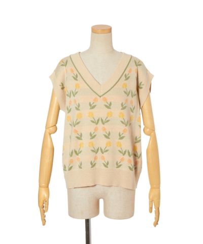 beige×green