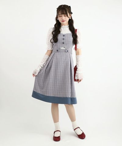 navy×pink / 162cm / layered with lace inner