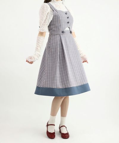 navy×pink / 162cm / layered with lace inner