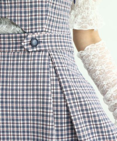 navy×pink / 162cm / layered with lace inner