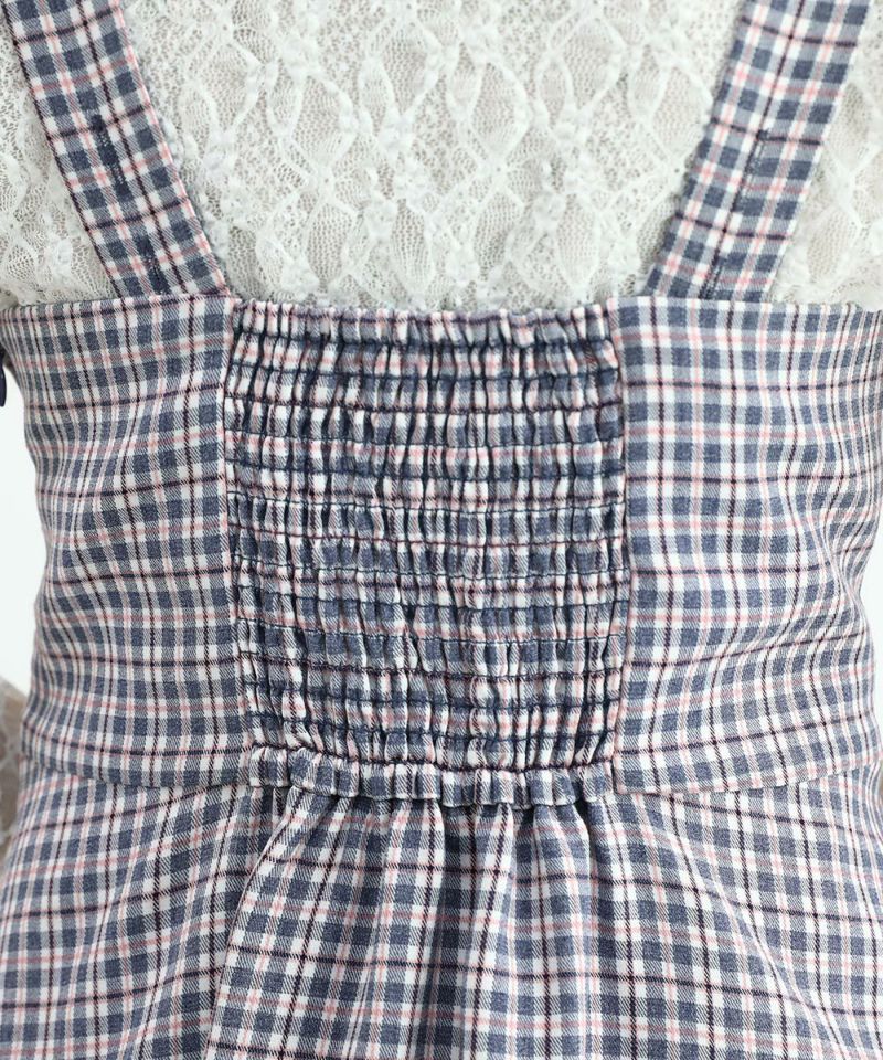 navy×pink / 162cm / layered with lace inner