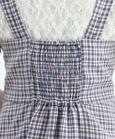 navy×pink / 162cm / layered with lace inner