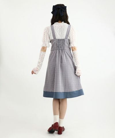 navy×pink / 162cm / layered with lace inner