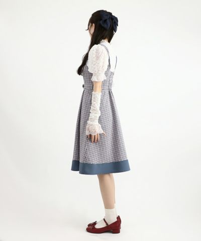 navy×pink / 162cm / layered with lace inner