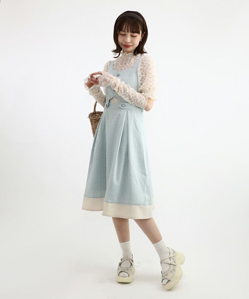 light green×white / 158cm / レースインナーとのレイヤード