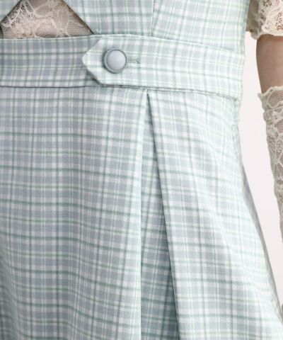 light green×white / 158cm / layered with lace inner