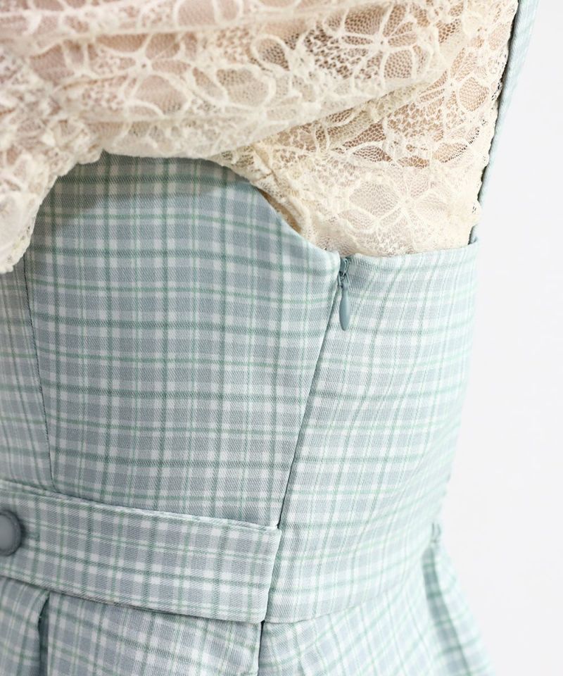 light green×white / 158cm / layered with lace inner