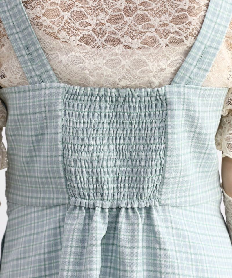 light green×white / 158cm / layered with lace inner