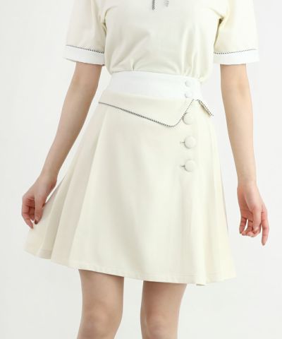 □ Waist layered pleated mini skirt / F i.n.t [46AG02k015]