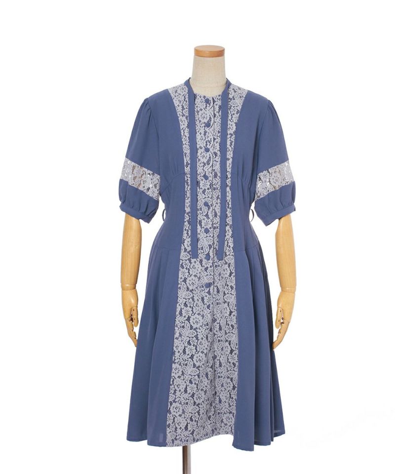 Untied ribbon tie (blue)