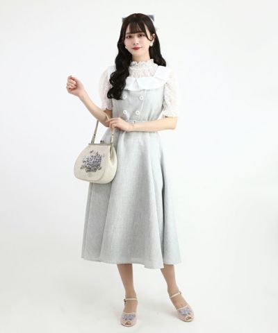 light gray / 162cm / layered with lace inner
