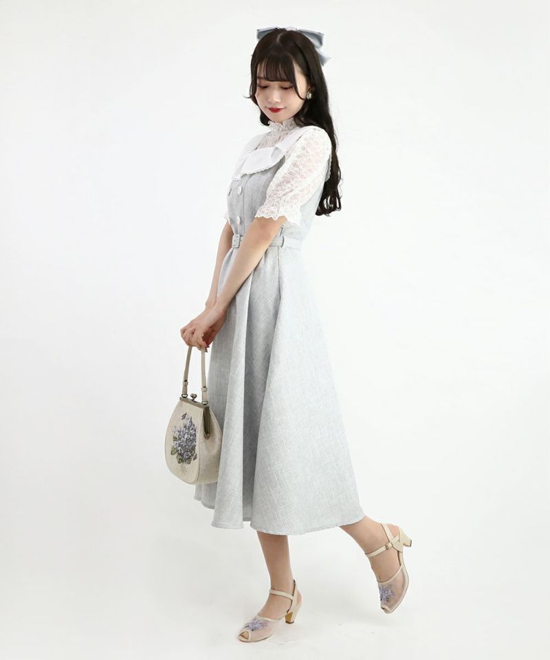 light gray / 162cm / layered with lace inner