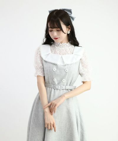 light gray / 162cm / layered with lace inner