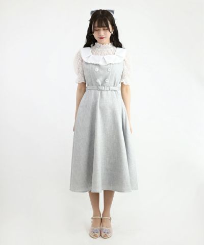 light gray / 162cm / layered with lace inner