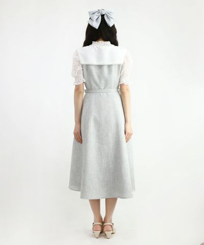 light gray / 162cm / layered with lace inner