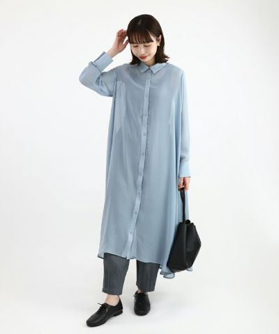 Sheer Flare Shirt Dress/COUPE LE COEUR [45PE03j003]