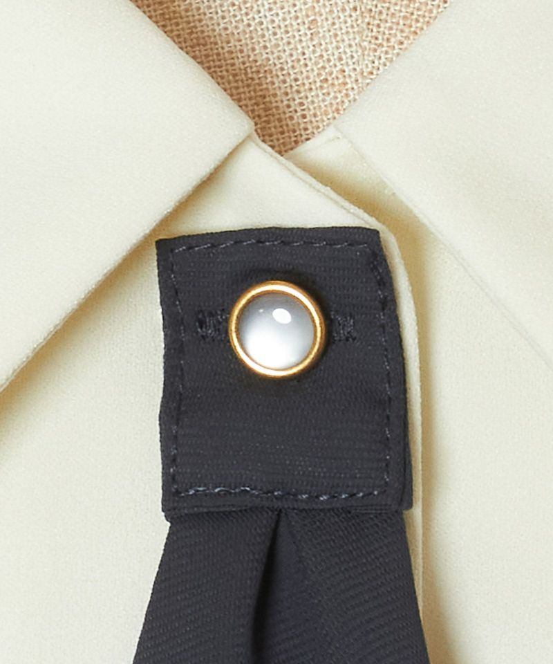 Collar button (off white×navy)