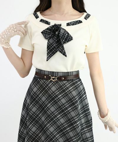 □Cut top with check scarf/an another angelus [45BI02h007]