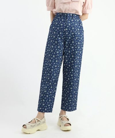 □Small floral print straight pants/F i.n.t [45AH02q003]