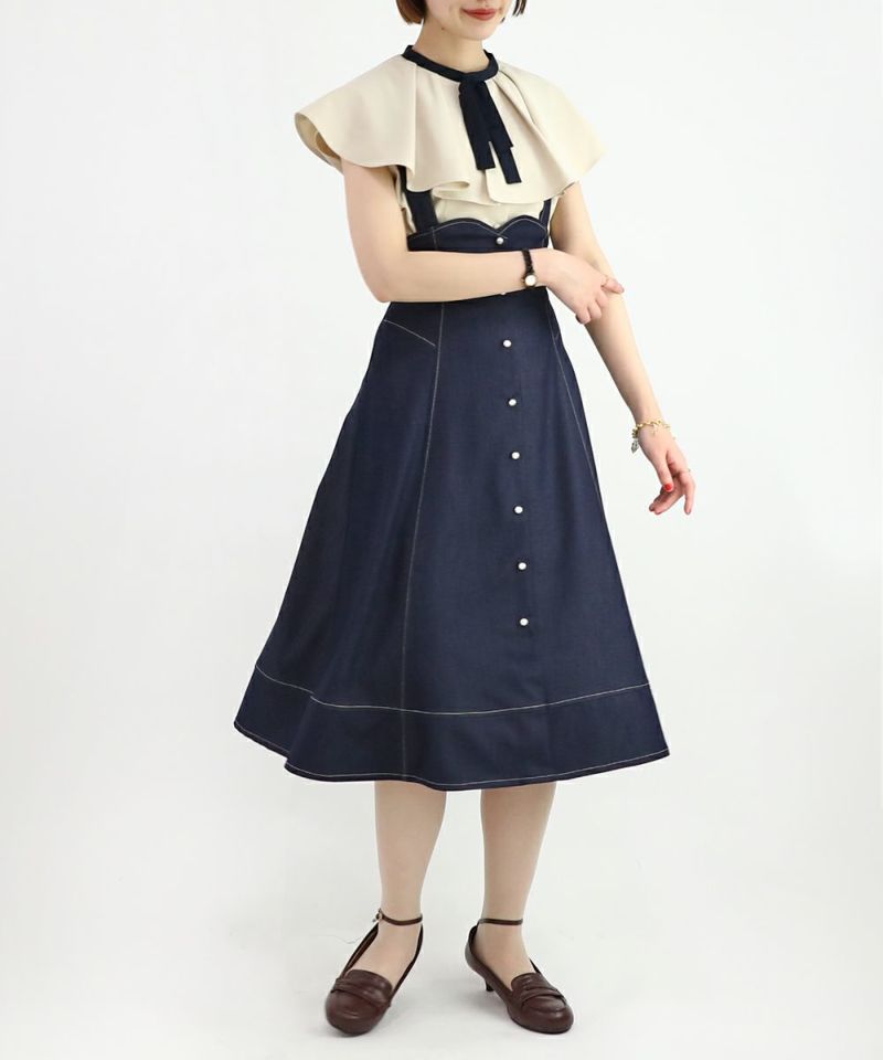 ivory×navy / 165cm (*Ribbon specifications differ from some products)