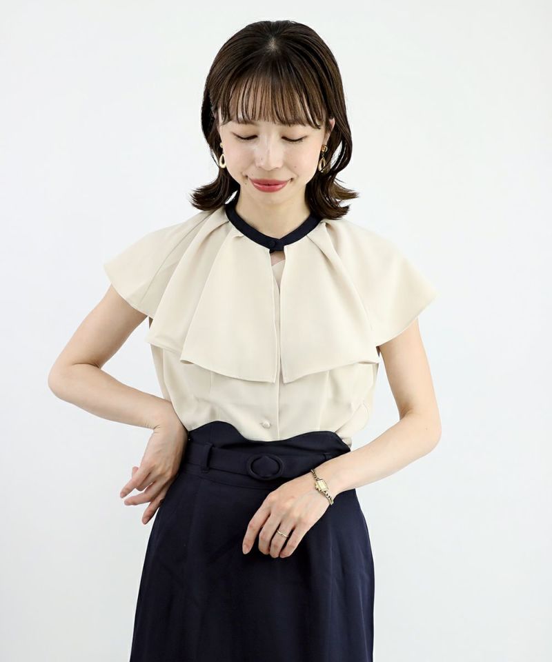 ivory×navy / 158cm / tie removed
