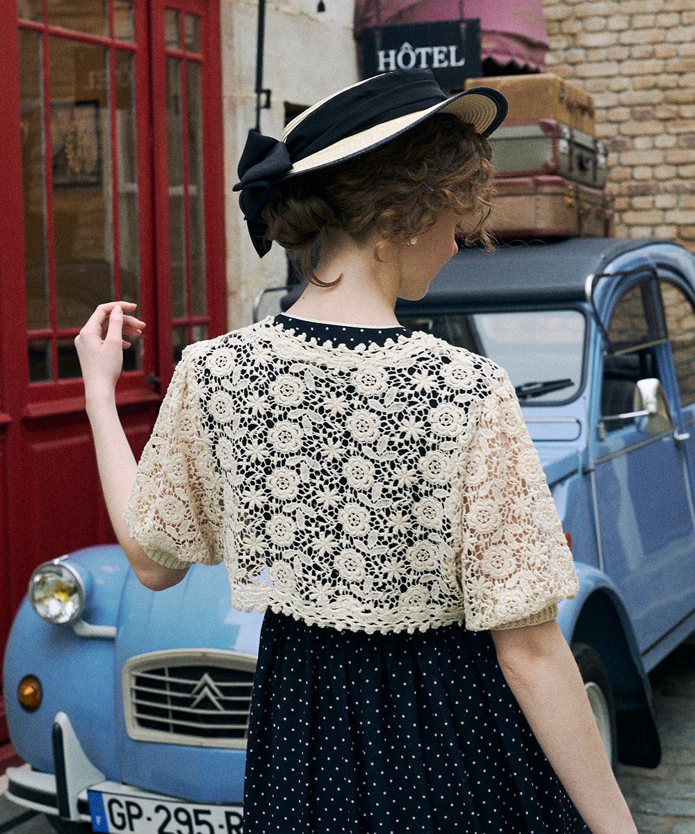 ★美品★ ANAYI レースカーディガン レースボレロニットカーディガン/an another angelus Limited