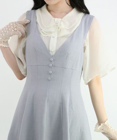 □Sheer ruffle blouse/an another angelus [46BF02h019]