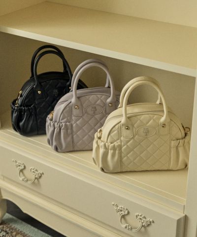 □Quilted mini Boston bag/F int [47AC05a005]