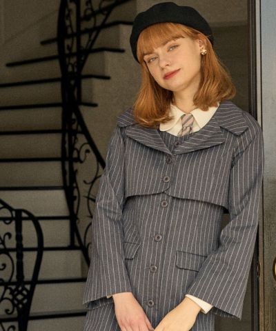 □ Striped short jacket / F i.n.t [47AD01j001]