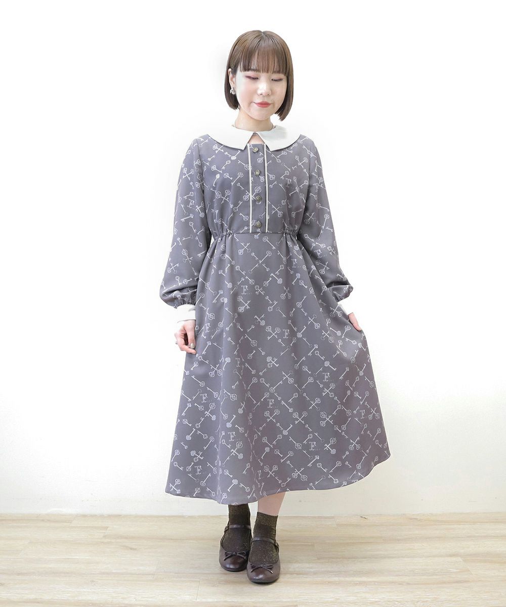□キーモチーフモノグラム柄ワンピース/F i.n.t [47AE02j004] | F