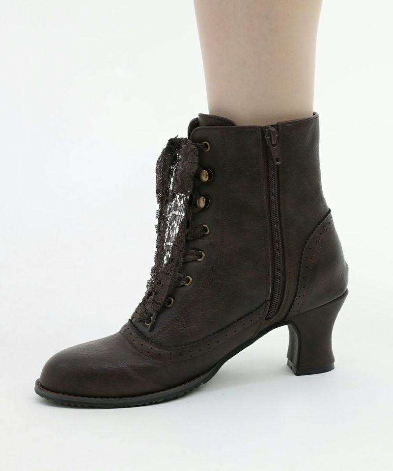 レースリボン付きショートブーツ/an another angelus [47BA04d003] | F