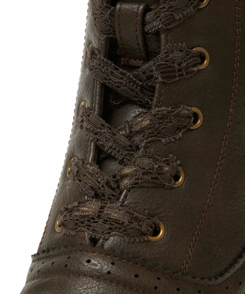 Lace up (brown / lace ribbon)