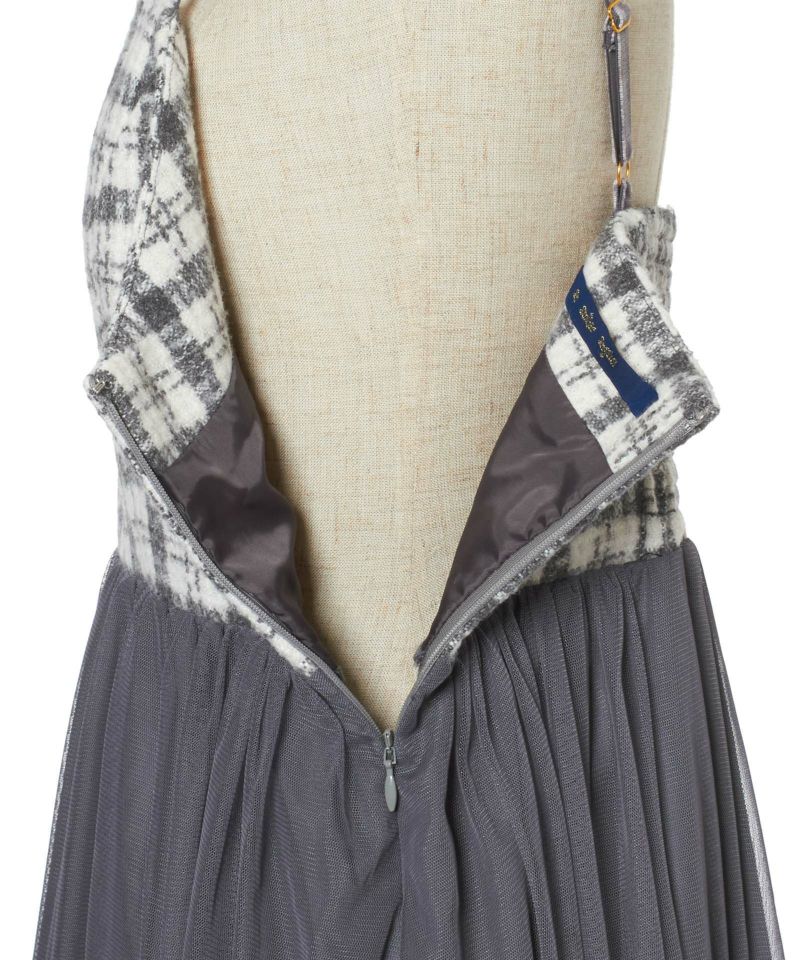 Side zipper (gray×white)
