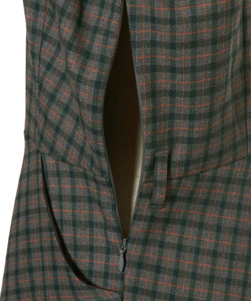 Side zipper (gray×green)