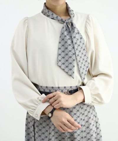 □AN Monogram Scarf Tie Blouse/an another angelus [47BF02j001]