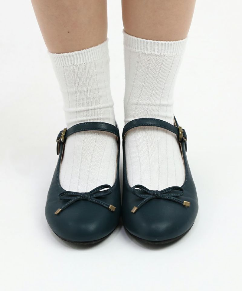 良品【フィンコンフォート】（34）フラットパンプス ストラップ ネイビー レザー 良品【フィンコンフォート】（34）フラットパンプス ストラップ