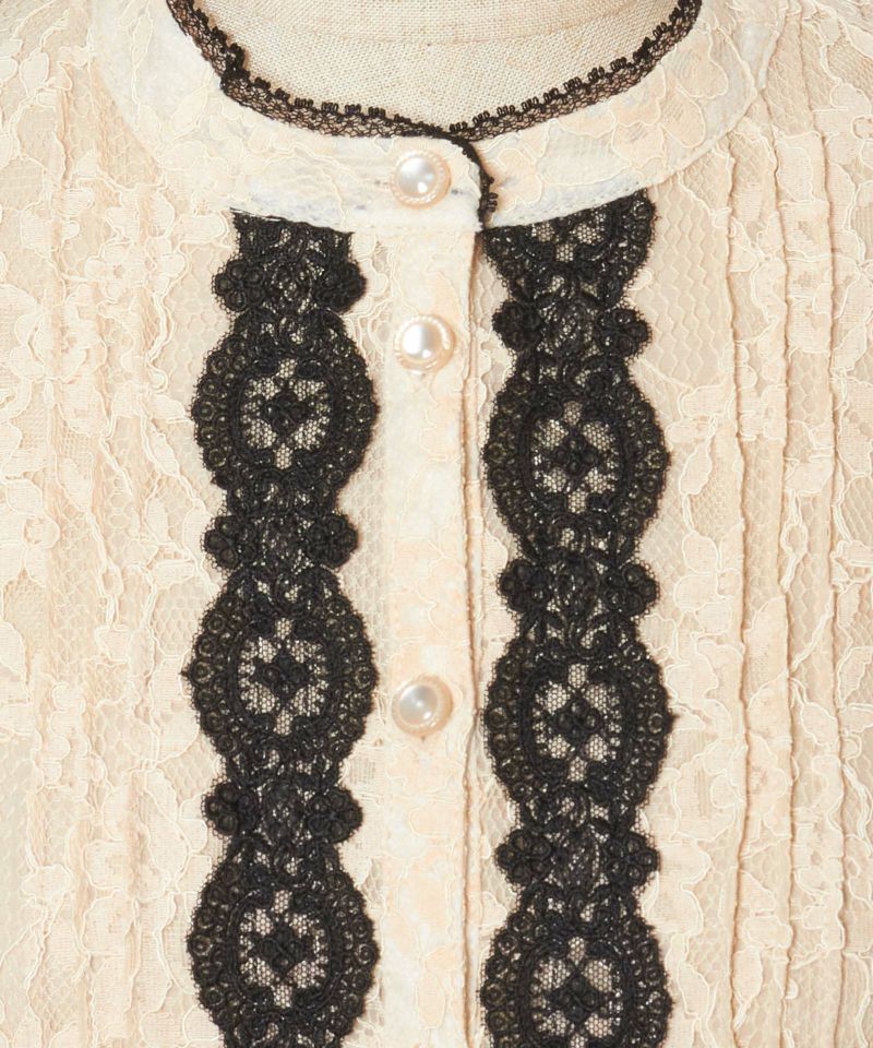 Button up (beige×black)