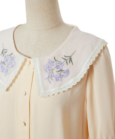 Collar up (ivory×purple)