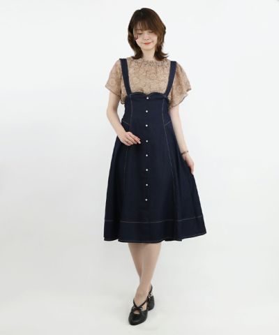 ブラックアンジェラ □シアーシュリンクオフショルトップス/an another angelus